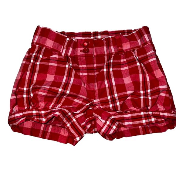 Janie and Jack Camellia Summer Red Plaid Girls Shorts Size 3 - Picture 1 of 4
